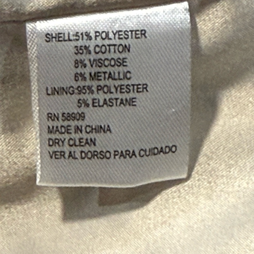 Preston & York Womens Cream gold Strapless Dress Size 8 - Picture 8 of 8
